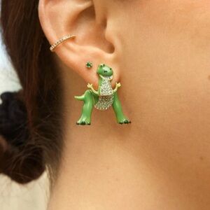 Disney Pixar Toy Story BaubleBar Rex Green  Dinosaur Character Earrings Set